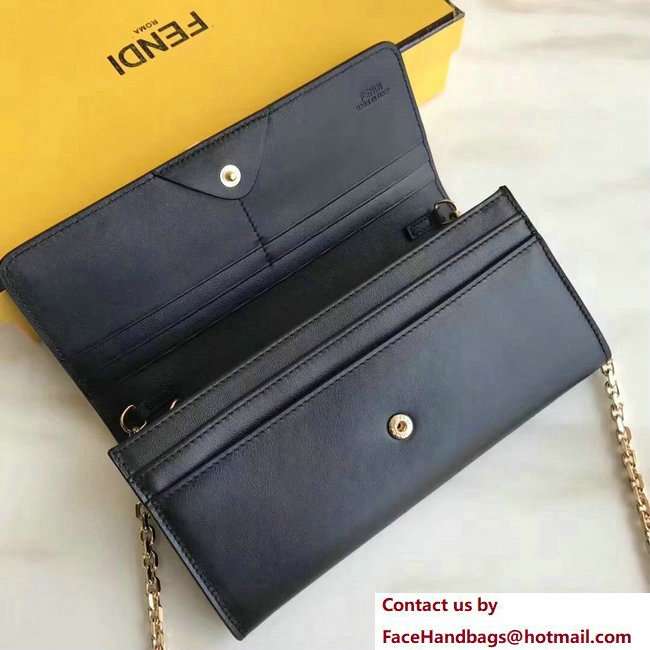 Fendi Continental By The Way Wallet On Chain Woc Bag Black 2018 - Click Image to Close