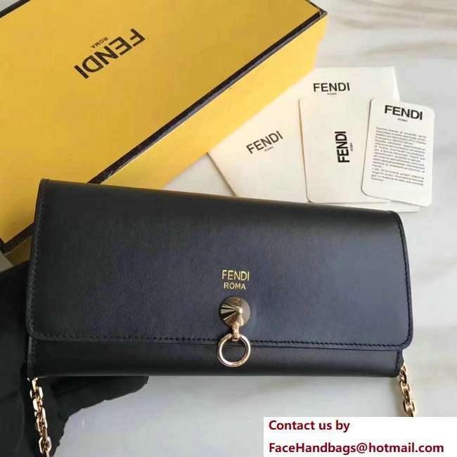 Fendi Continental By The Way Wallet On Chain Woc Bag Black 2018 - Click Image to Close