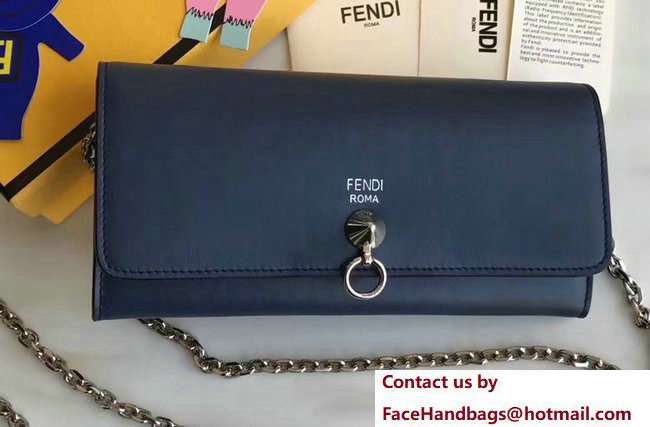 Fendi Continental By The Way Wallet On Chain Woc Bag Blue 2018