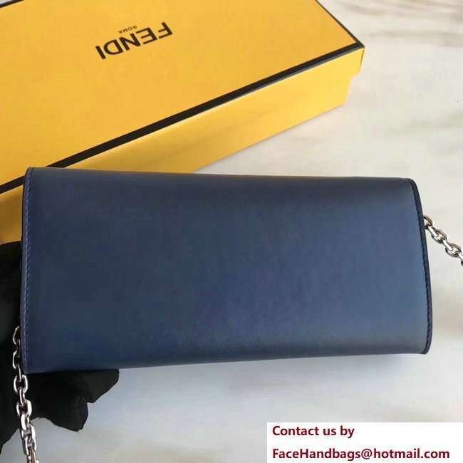 Fendi Continental By The Way Wallet On Chain Woc Bag Blue 2018 - Click Image to Close