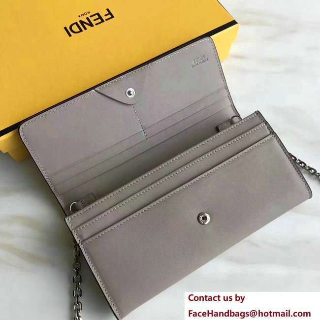 Fendi Continental By The Way Wallet On Chain Woc Bag Gray 2018 - Click Image to Close