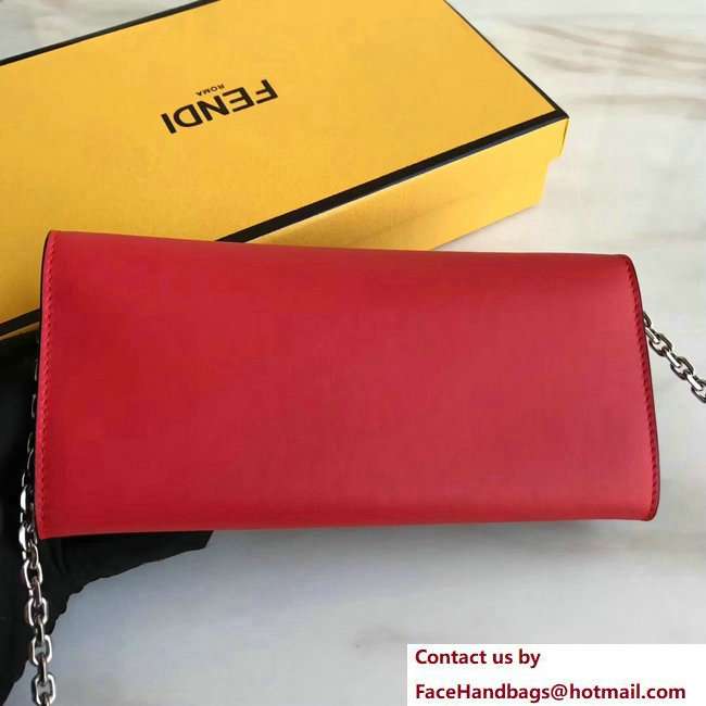 Fendi Continental By The Way Wallet On Chain Woc Bag Red 2018 - Click Image to Close