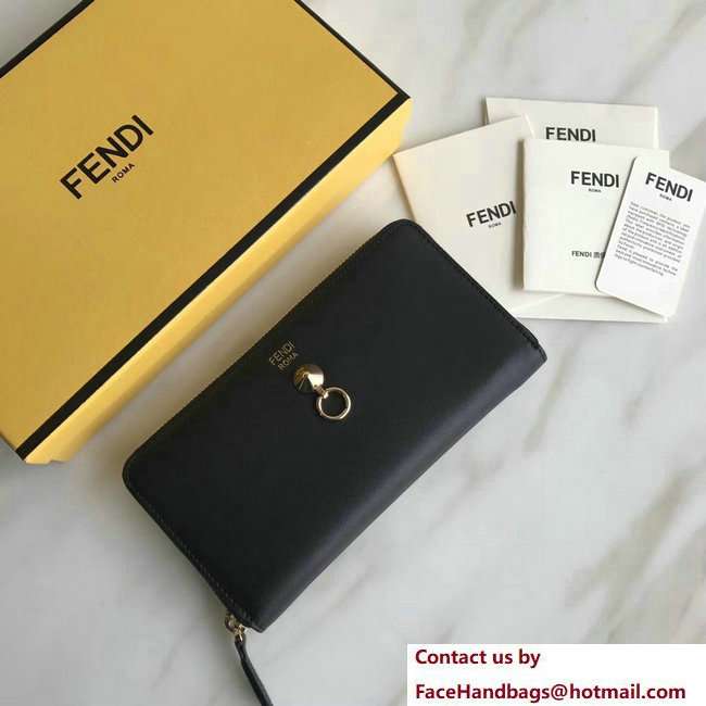 Fendi Continental By The Way Zip Around Wallet Black 2018 - Click Image to Close
