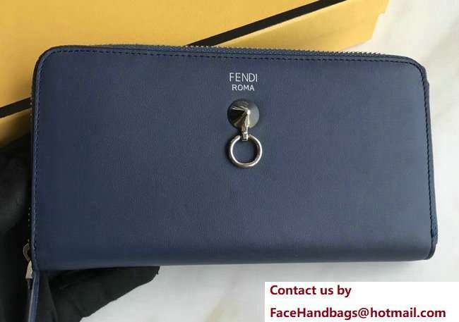 Fendi Continental By The Way Zip Around Wallet Blue 2018
