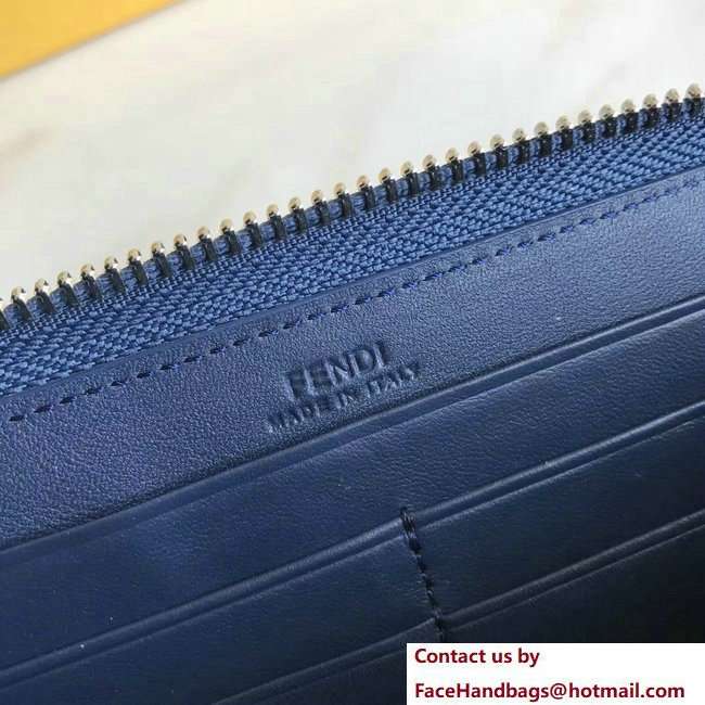 Fendi Continental By The Way Zip Around Wallet Blue 2018 - Click Image to Close
