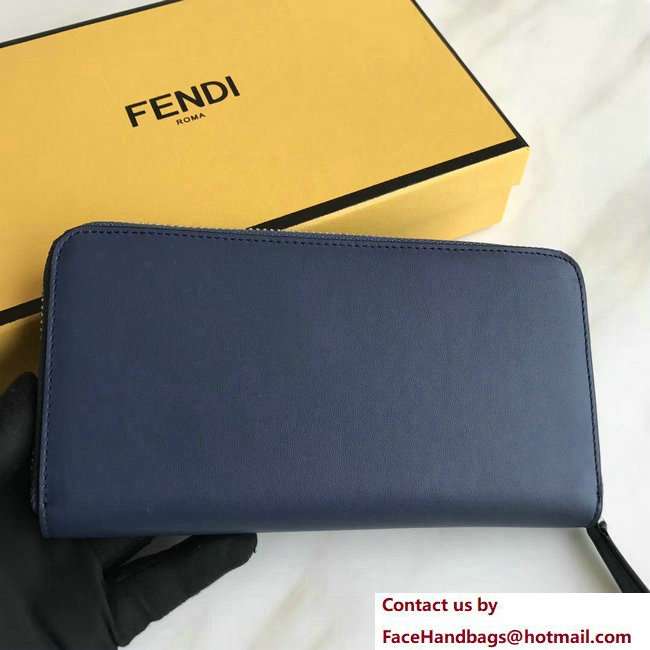 Fendi Continental By The Way Zip Around Wallet Blue 2018 - Click Image to Close