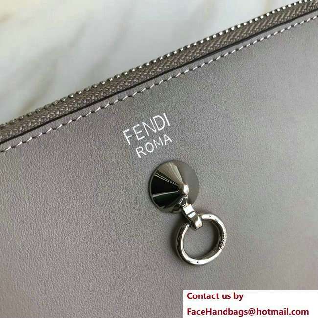 Fendi Continental By The Way Zip Around Wallet Gray 2018