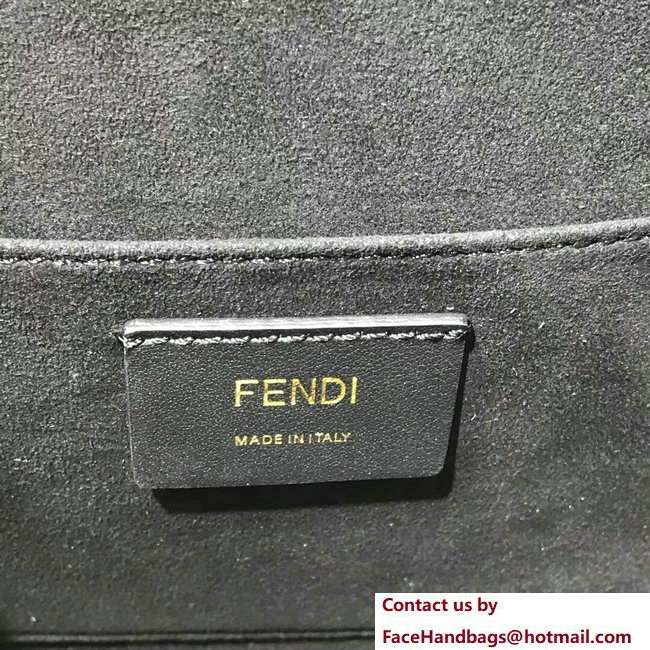 Fendi Croco Pattern Medium Kan I F Logo Bag Black 2018 - Click Image to Close