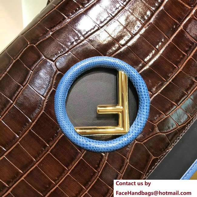 Fendi Croco Pattern Medium Kan I F Logo Bag Burgundy 2018 - Click Image to Close