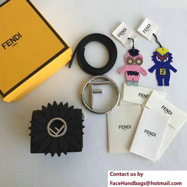 Fendi Daisy Flower Micro Kan I F Logo Bag Black 2018 - Click Image to Close