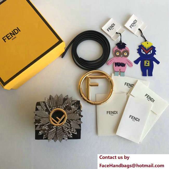 Fendi Daisy Flower Micro Kan I F Logo Bag Black/Python 2018