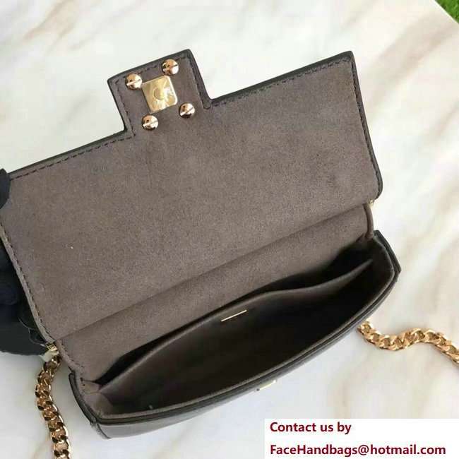 Fendi Double Micro Baguette Shoulder Bag Black/Gold Studs and FF Buckle Black 2018