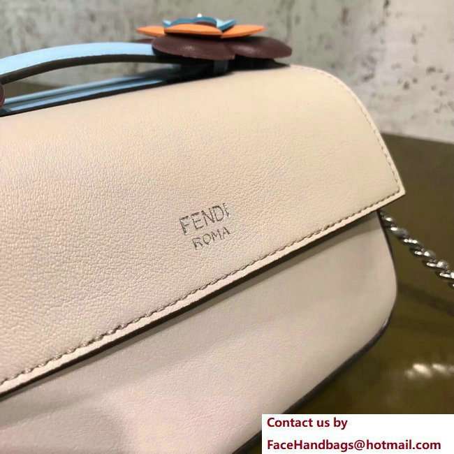 Fendi Double Micro Baguette Shoulder Bag Flowerland Light Blue/Beige 2018 - Click Image to Close