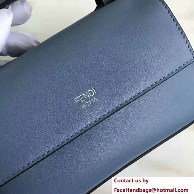 Fendi Double Micro Baguette Shoulder Bag Plexiglass Rainbow Studs and FF Buckle Blue 2018 - Click Image to Close