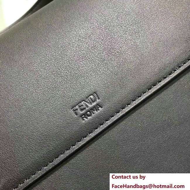 Fendi Embossed FF Medium Kan I F Logo Bag Black 2018 - Click Image to Close