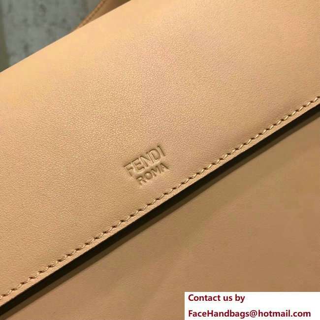 Fendi Embossed FF Medium Kan I F Logo Bag Nude 2018 - Click Image to Close