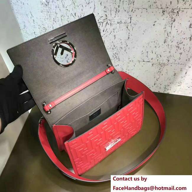 Fendi Embossed FF Medium Kan I F Logo Bag Red 2018