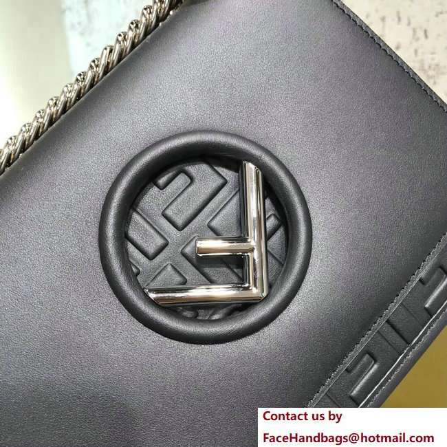 Fendi Embossed FF Mini Kan I F Logo Bag Black 2018