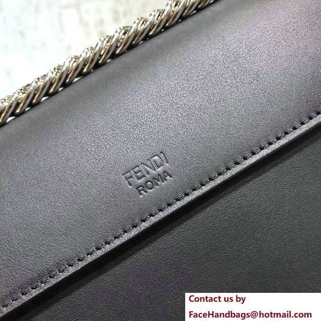 Fendi Embossed FF Mini Kan I F Logo Bag Black 2018