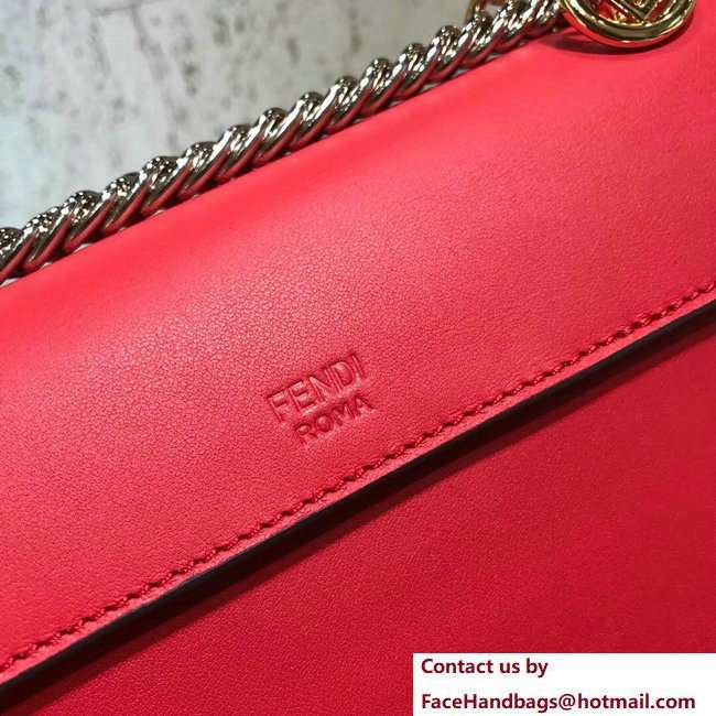 Fendi Embossed FF Mini Kan I F Logo Bag Red 2018