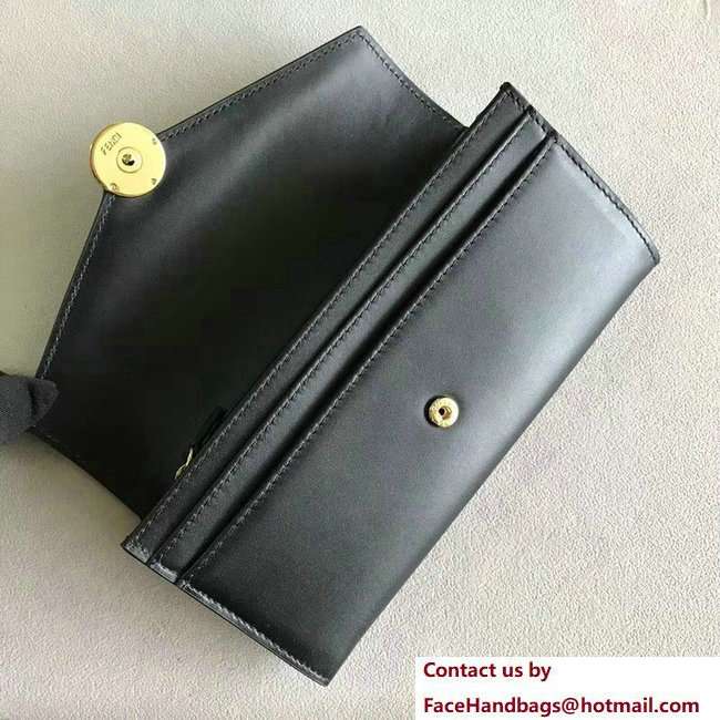 Fendi F Logo Continental Wallet Black 2018