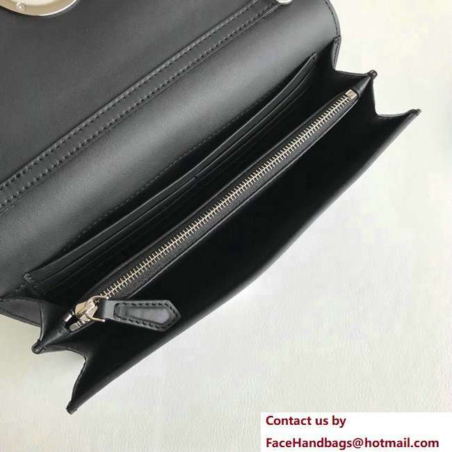Fendi F Logo Wallet On Chain Woc Mini Bag Crystals Flower Black 2018 - Click Image to Close