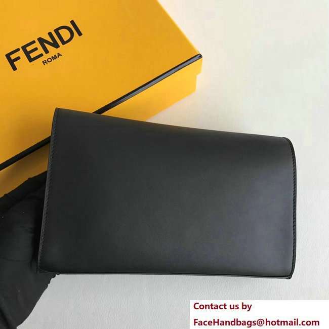 Fendi F Logo Wallet On Chain Woc Mini Bag Crystals Flower Black 2018