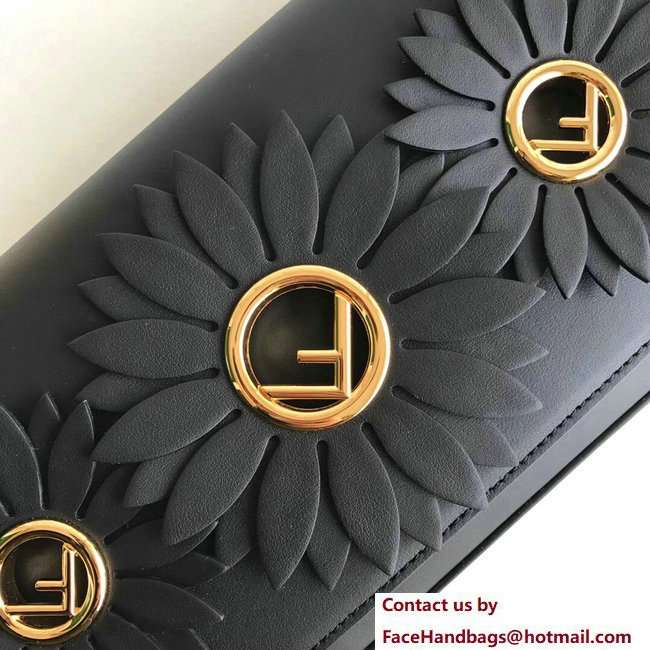 Fendi F Logo Wallet On Chain Woc Mini Bag Daisy Flowers Black 2018 - Click Image to Close