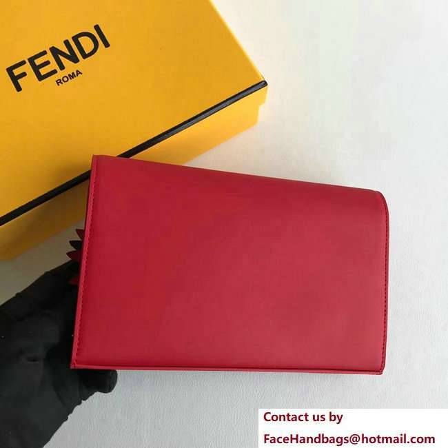 Fendi F Logo Wallet On Chain Woc Mini Bag Daisy Flowers Red 2018