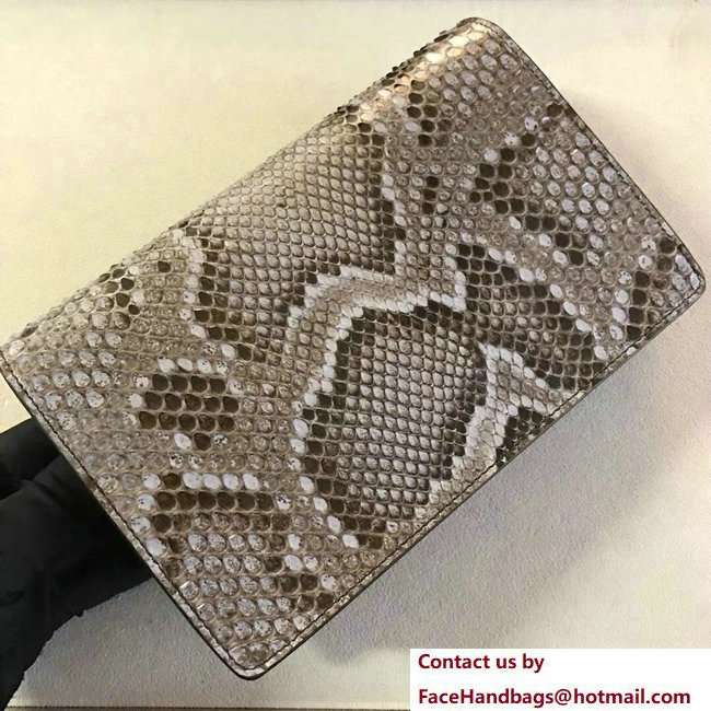 Fendi F Logo Wallet On Chain Woc Mini Bag Geometric-Shaped Flap Python/Light Gray 2018 - Click Image to Close