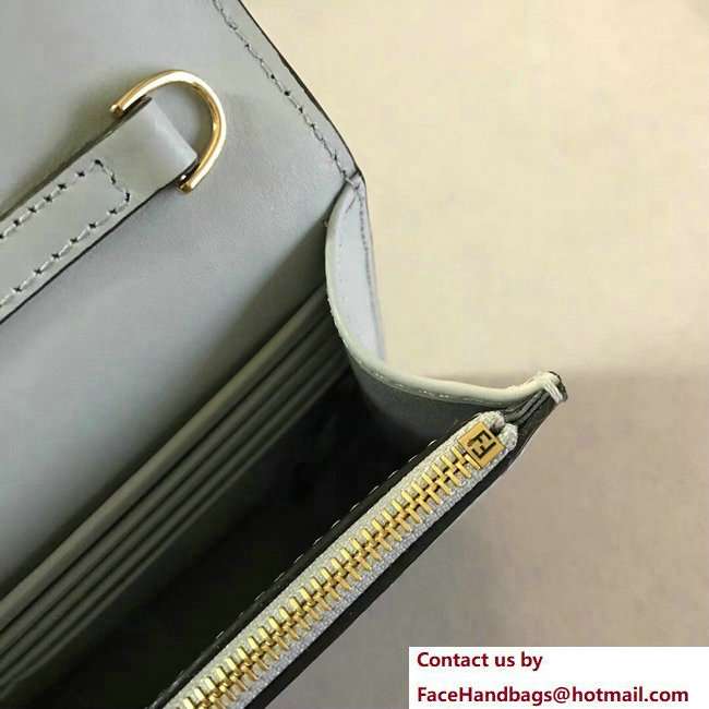Fendi F Logo Wallet On Chain Woc Mini Bag Geometric-Shaped Flap Python/Light Gray 2018 - Click Image to Close