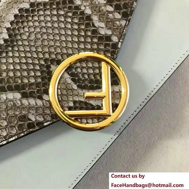 Fendi F Logo Wallet On Chain Woc Mini Bag Geometric-Shaped Flap Python/Light Gray 2018