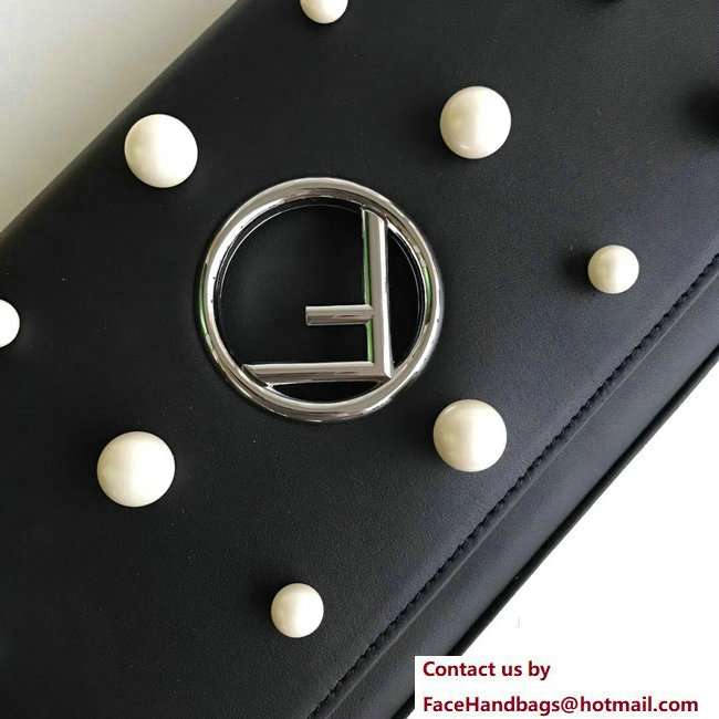 Fendi F Logo Wallet On Chain Woc Mini Bag Pearls Black 2018