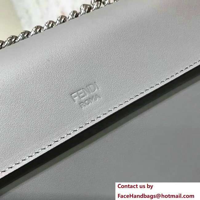 Fendi Grommets and Crystals Mini Kan I F Logo Bag Gray 2018