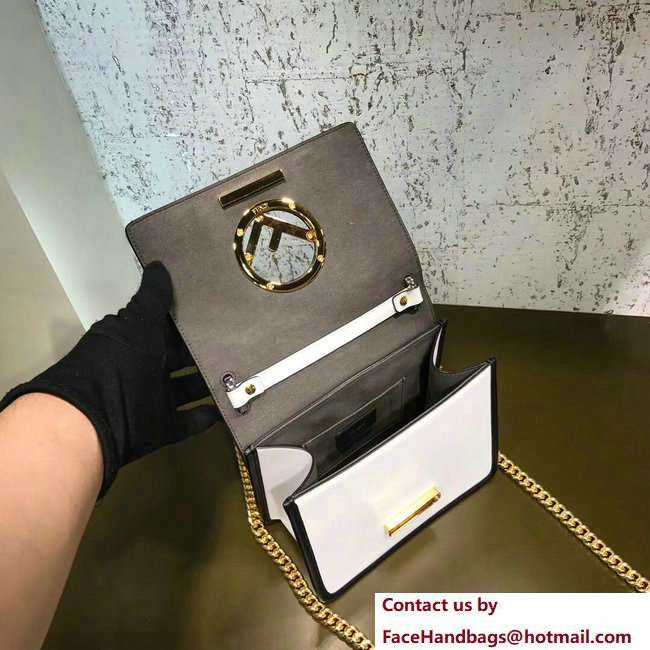 Fendi Grommets and Crystals Mini Kan I F Logo Bag White 2018 - Click Image to Close