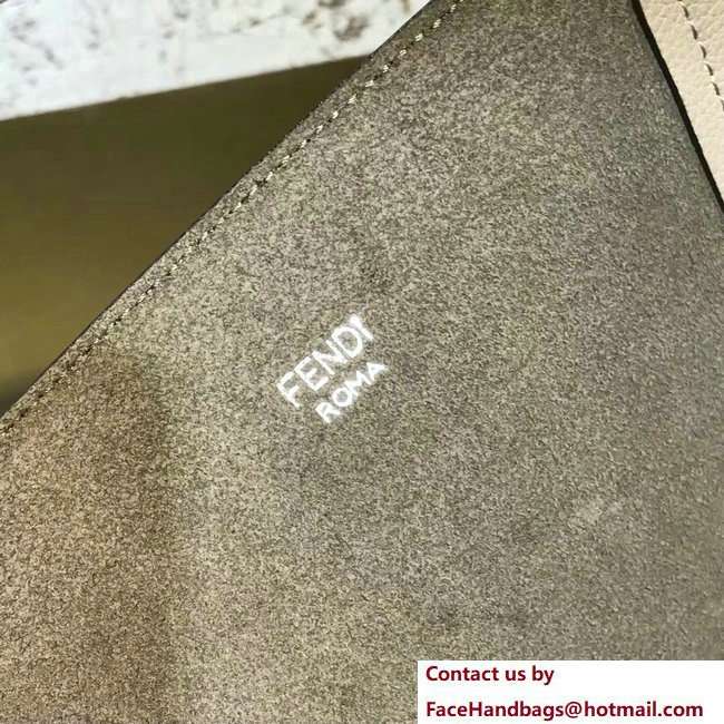 Fendi Leather F Logo Shopper Bag Beige 2018