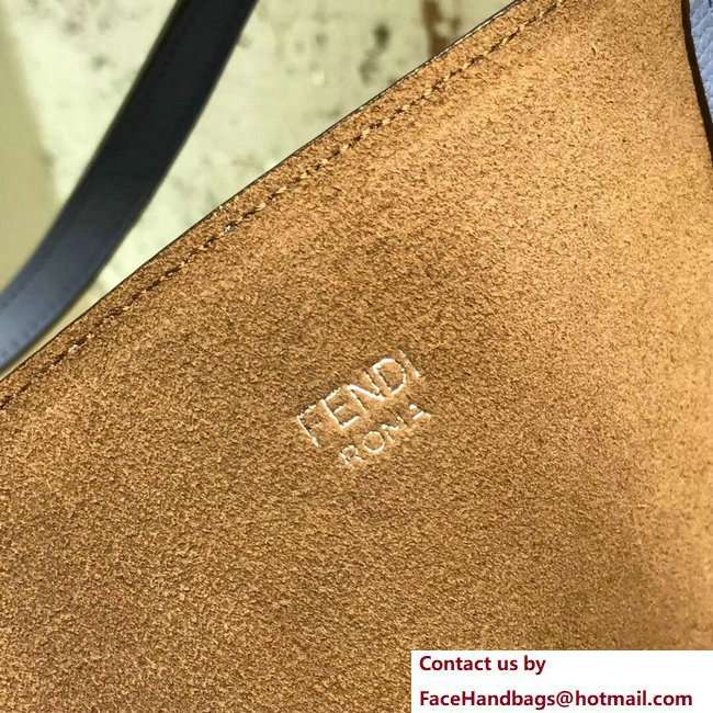 Fendi Leather F Logo Shopper Bag Light Blue 2018 - Click Image to Close
