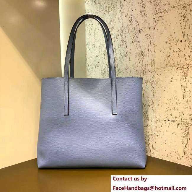 Fendi Leather F Logo Shopper Bag Light Blue 2018 - Click Image to Close