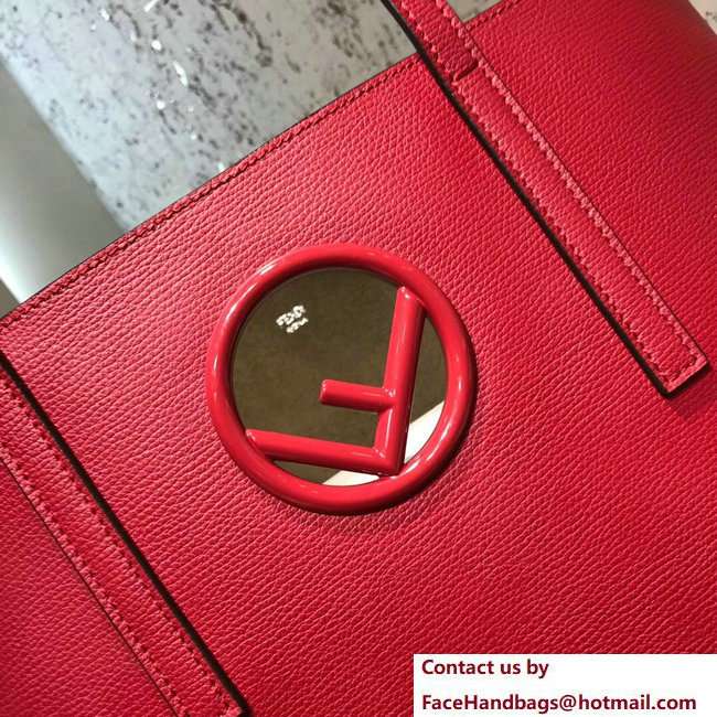 Fendi Leather F Logo Shopper Bag Red 2018 - Click Image to Close
