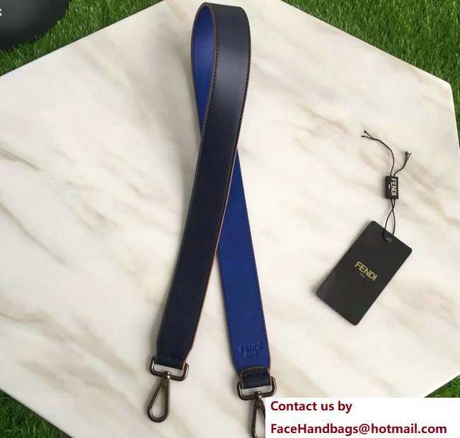 Fendi Leather Long Shoulder Strap You Dark Blue/Blue 2018 - Click Image to Close