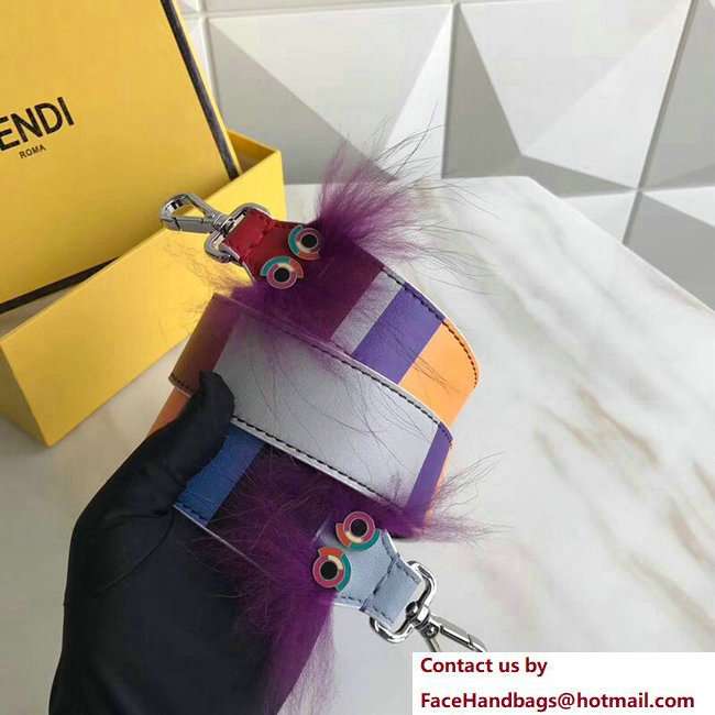 Fendi Leather Long Shoulder Strap You Eyes and Fur 2018 - Click Image to Close