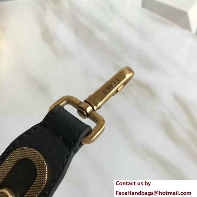 Fendi Leather Long Shoulder Strap You Gold Metal Black 2018 - Click Image to Close