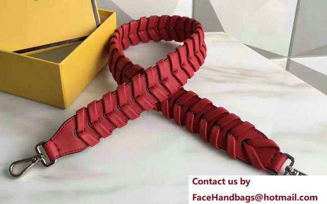 Fendi Leather Long Shoulder Strap You Hand-woven Red 2018 Fendi Leather Long Shoulder Strap You Hand-woven Red 2018