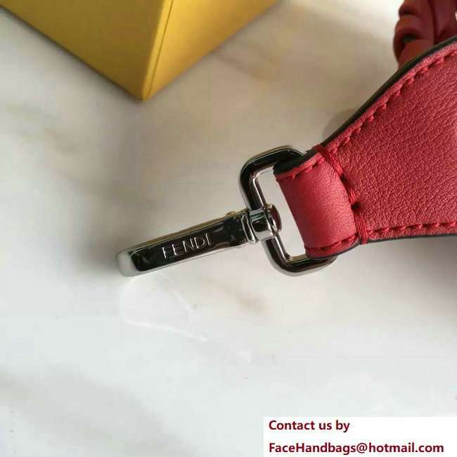Fendi Leather Long Shoulder Strap You Hand-woven Red 2018 - Click Image to Close
