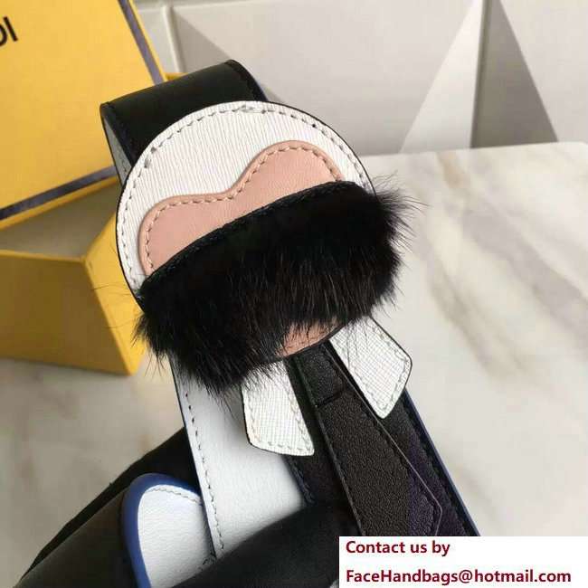 Fendi Leather Long Shoulder Strap You Karlito Black/White 2018 - Click Image to Close
