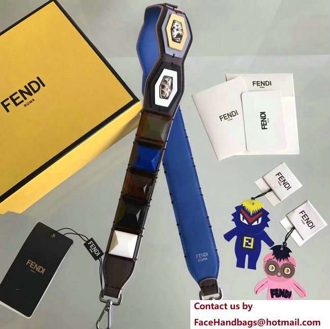 Fendi Leather Long Shoulder Strap You Multicolour Plexiglass Rainbow Studs Burgundy/Blue 2018 Fendi Leather Long Shoulder Strap You Multicolour Plexiglass Rainbow Studs Burgundy/Blue 2018
