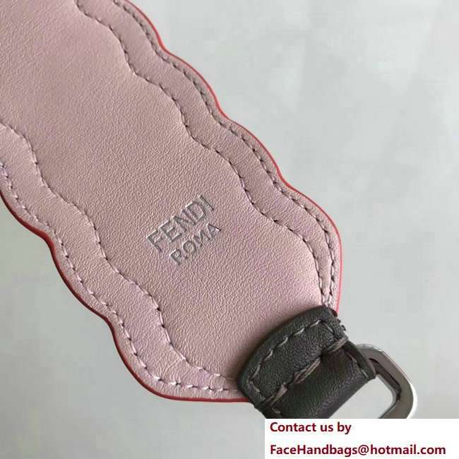 Fendi Leather Long Shoulder Strap You Multicolour Plexiglass Rainbow Studs Eyes Etoupe/Pink 2018 - Click Image to Close