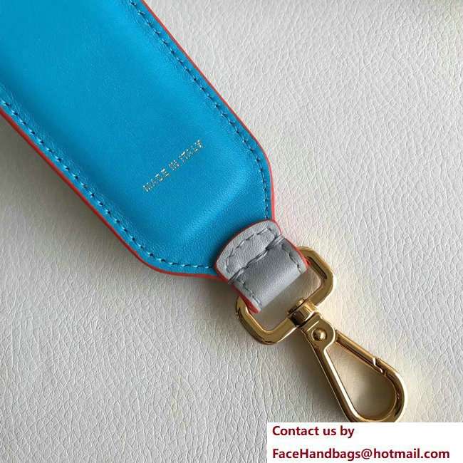 Fendi Leather Long Shoulder Strap You Multicolour Studs FENDI Light Gray/Turquoise 2018 - Click Image to Close