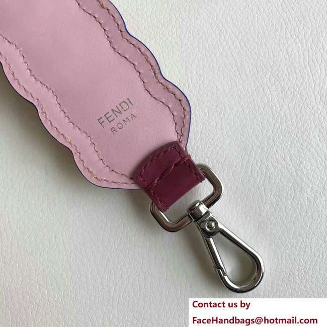 Fendi Leather Long Shoulder Strap You Pearls Burgundy/Pink 2018