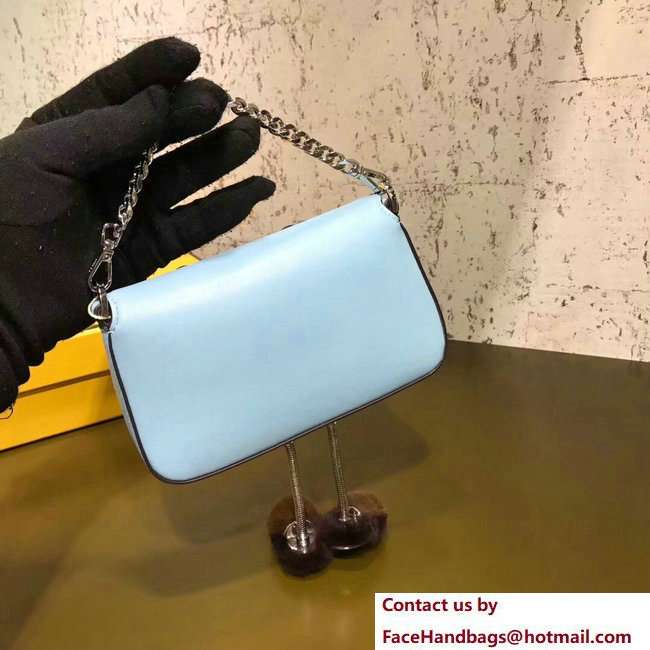 Fendi Micro Baguette Shoulder Bag Light Blue Flower Faces and Legs With Shoes 2018 - Click Image to Close